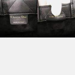 Christian Dior Book Tote Mini Macrocannage Calfskin Black Handbag