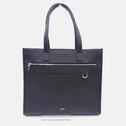 Dior Black Leather Tote Bag