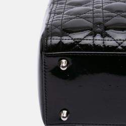 Dior Black Large Patent Cannage Lady Dior
