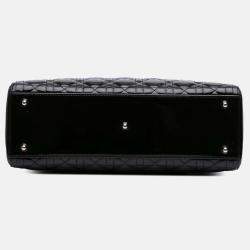 Dior Black Large Patent Cannage Lady Dior