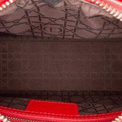 Dior Red Medium Patent Cannage Lady Dior