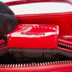 Dior Red Medium Patent Cannage Lady Dior