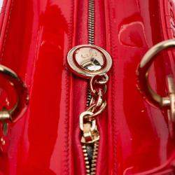 Dior Red Medium Patent Cannage Lady Dior