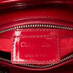Dior Red Medium Patent Cannage Lady Dior