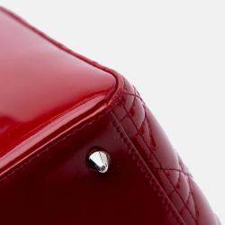Dior Red Medium Patent Cannage Lady Dior