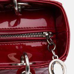 Dior Red Medium Patent Cannage Lady Dior