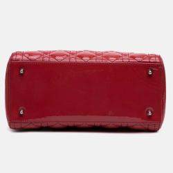 Dior Red Medium Patent Cannage Lady Dior