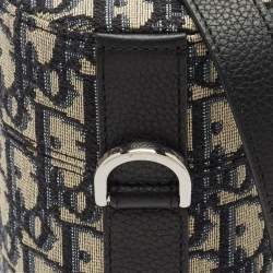 Dior Oblique Canvas and Leather Vertical Roller Messenger Bag