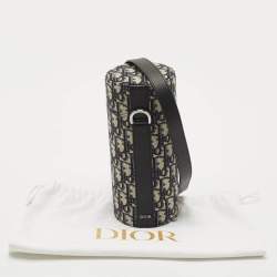 Dior Oblique Canvas and Leather Vertical Roller Messenger Bag