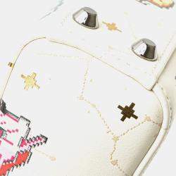 Dior White Micro Calfskin Pixel Zodiac Lady Dior