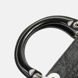 Dior Black Large Denim Cannage Lady Dior