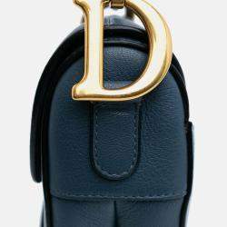Dior Blue Leather Saddle Bag