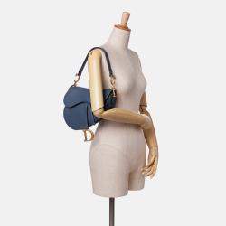 Dior Blue Leather Saddle Bag