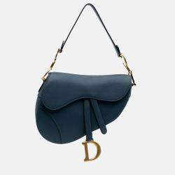 Dior Blue Leather Saddle Bag
