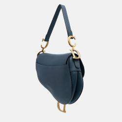 Dior Blue Leather Saddle Bag