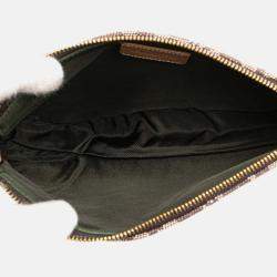 Dior Brown Mini Diorissimo Canvas Saddle Pochette