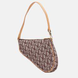Dior Brown Mini Diorissimo Canvas Saddle Pochette