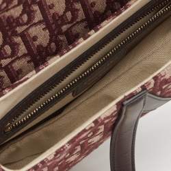 Dior Burgundy Oblique Canvas and Leather Saddle Bag