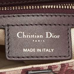 Dior Burgundy Oblique Canvas and Leather Saddle Bag