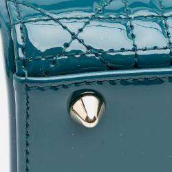 Dior Blue Small Patent Cannage Lady Dior
