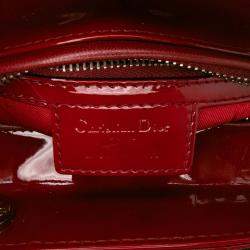 Dior Red Medium Patent Cannage Lady Dior