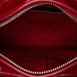 Dior Red Medium Patent Cannage Lady Dior