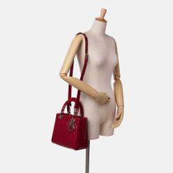 Dior Red Medium Patent Cannage Lady Dior