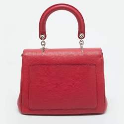 Dior Red Leather Small Be Dior Flap Top Handle Bag