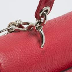 Dior Red Leather Small Be Dior Flap Top Handle Bag