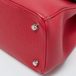 Dior Red Leather Small Be Dior Flap Top Handle Bag