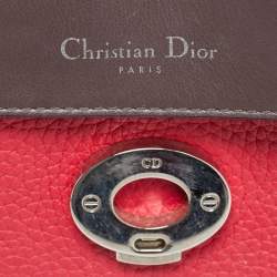 Dior Red Leather Small Be Dior Flap Top Handle Bag