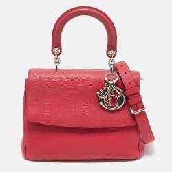 Dior Red Leather Small Be Dior Flap Top Handle Bag