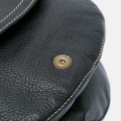 Dior Black Leather Baudrier Saddle Bag