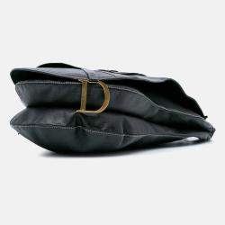 Dior Black Leather Baudrier Saddle Bag