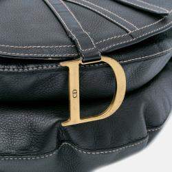 Dior Black Leather Baudrier Saddle Bag
