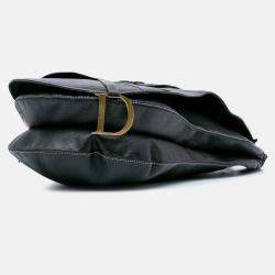 Dior Black Leather Baudrier Saddle Bag