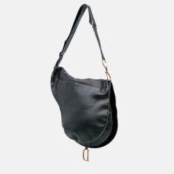 Dior Black Leather Baudrier Saddle Bag