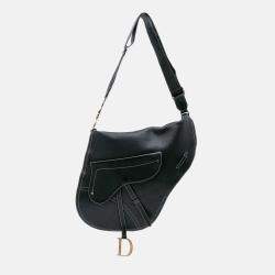 Dior Black Leather Baudrier Saddle Bag