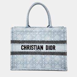 Dior Blue Raffia Book Tote Bag