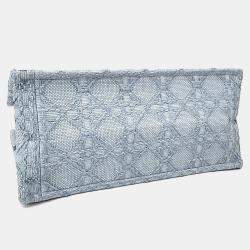 Dior Blue Raffia Book Tote Bag