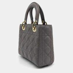 Pre Owned Dior Grey Leather Patent Lady Small Bag