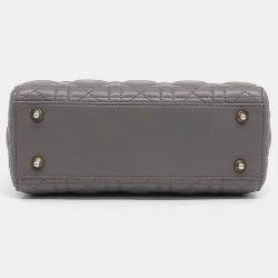 Pre Owned Dior Grey Leather Patent Lady Small Bag