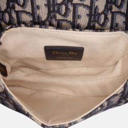 Dior Blue Mini Oblique Canvas Saddle Bag
