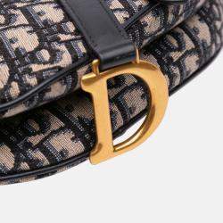 Dior Blue Mini Oblique Canvas Saddle Bag