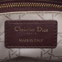 Dior Burgundy Cannage Leather Small Lady Dior My ABCDior Tote