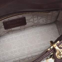Dior Burgundy Cannage Leather Small Lady Dior My ABCDior Tote