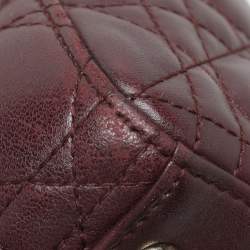 Dior Burgundy Cannage Leather Small Lady Dior My ABCDior Tote