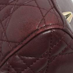 Dior Burgundy Cannage Leather Small Lady Dior My ABCDior Tote