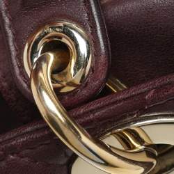 Dior Burgundy Cannage Leather Small Lady Dior My ABCDior Tote