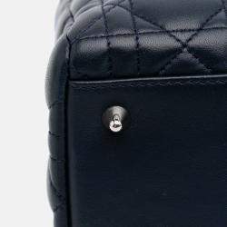 Dior Navy Blue Limited Edition Medium Lambskin Cannage Lady Dior